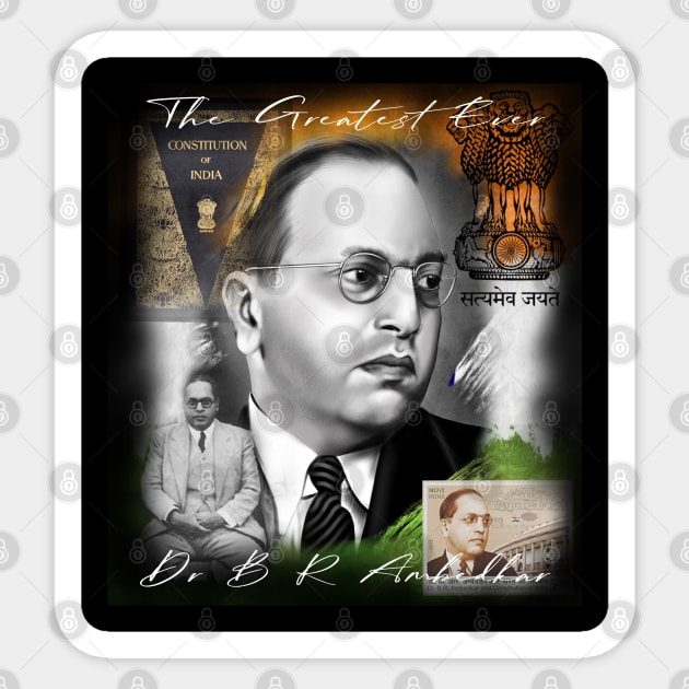 Dr Bhim Rao Ambedkar Sticker by SAN ART STUDIO 